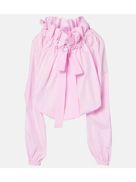 Ruffle bomull bue bluse Patou rosa