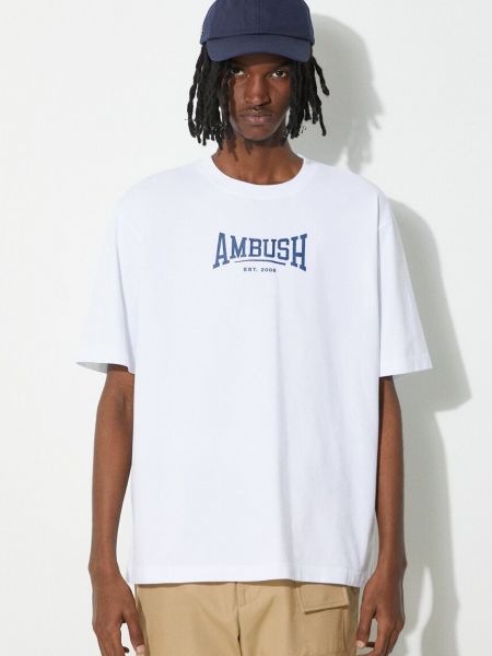 Хлопковая футболка с принтом Ambush белая