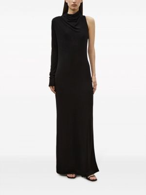 Drapiruotas asimetriškas vakarinė suknelė 12 Storeez juoda