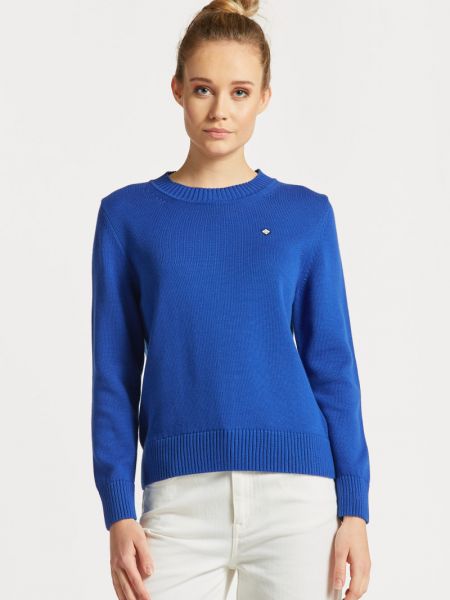 Pamut pulóver Gant kék