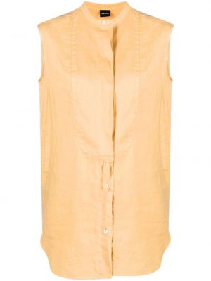 Αμάνικη λινή μπλούζα Aspesi πορτοκαλί