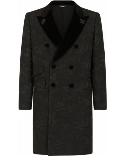 Kašmírový kabát Dolce & Gabbana čierna