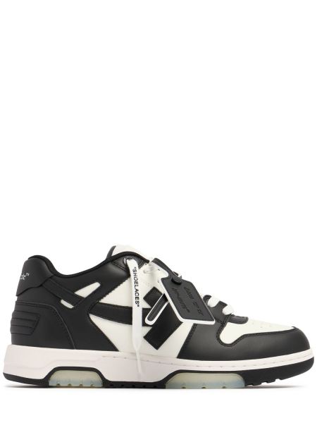 Formella sneakers i läder Off-white svart