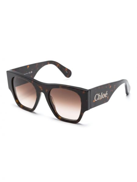 Okulary przeciwsłoneczne z nadrukiem oversize Chloé Eyewear brązowe
