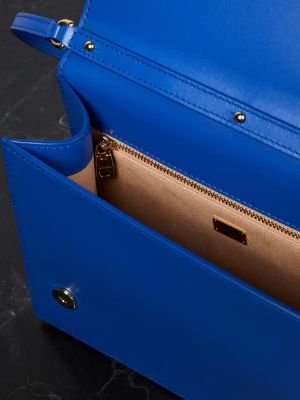Usnjena crossbody torbica Dolce&gabbana modra