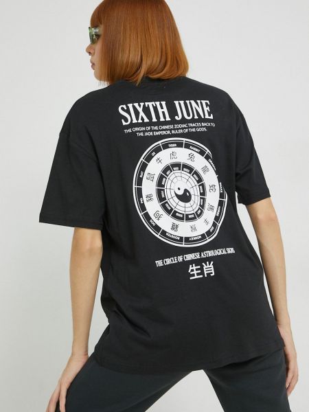 Sixth June pamut póló fekete