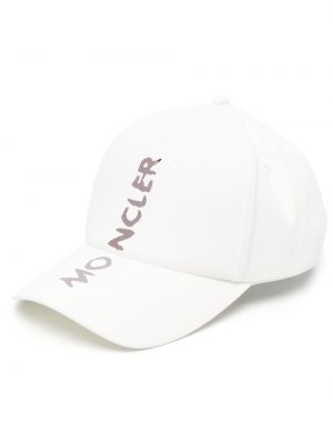 Cappello con visiera con stampa Moncler bianco