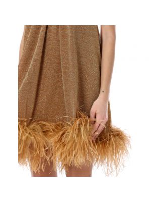Mini vestido con plumas de plumas Oséree marrón