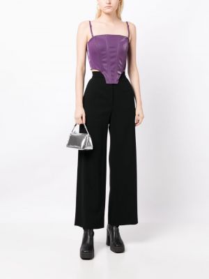 Pantalon en laine Chanel Pre-owned noir