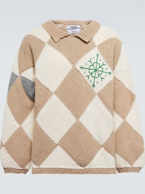 Жакардов памучен пуловер Adish