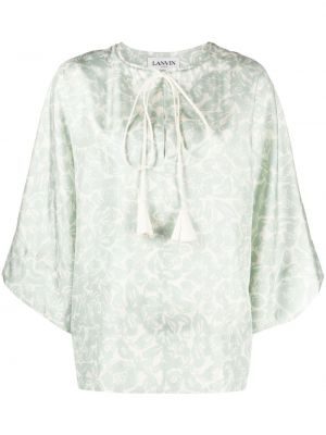 Копринена блуза на цветя с принт Lanvin