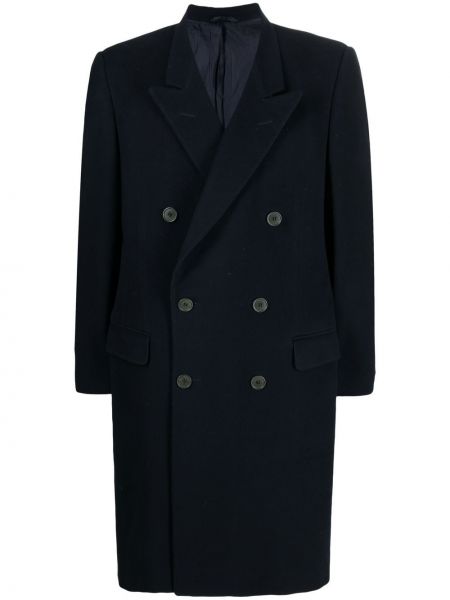Vlněný kabát Yves Saint Laurent Pre-owned modrý