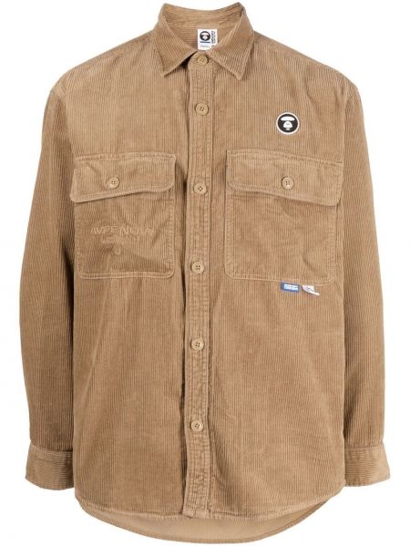 Chemise en velours côtelé en velours Aape By *a Bathing Ape® marron