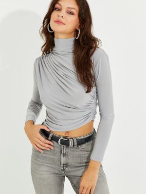 Блуза драпірована Cool & Sexy сіра