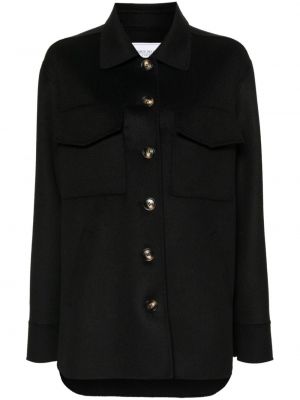 Volnena jakna z vezenjem Forte Dei Marmi Couture črna