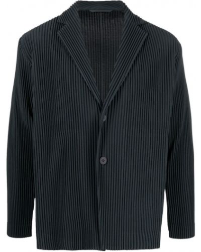 Knappen opp lang blazer Homme Plissé Issey Miyake grå