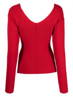 Adīti kašmira džemperis ar v veida izgriezumu Extreme Cashmere sarkans