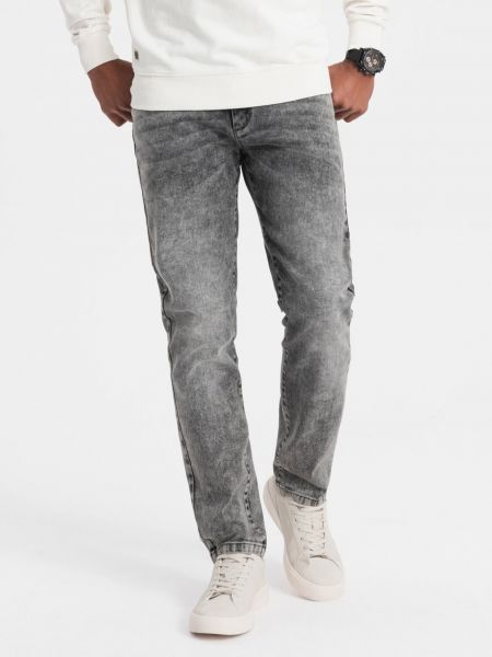 Priliehavé džínsy bežného strihu Ombre Clothing sivá
