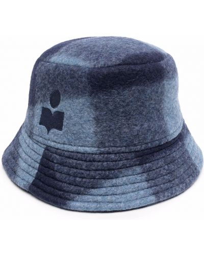Kostkovaný klobouk Isabel Marant modrý