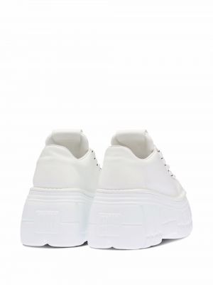 Sneakersy skórzane na platformie Miu Miu białe