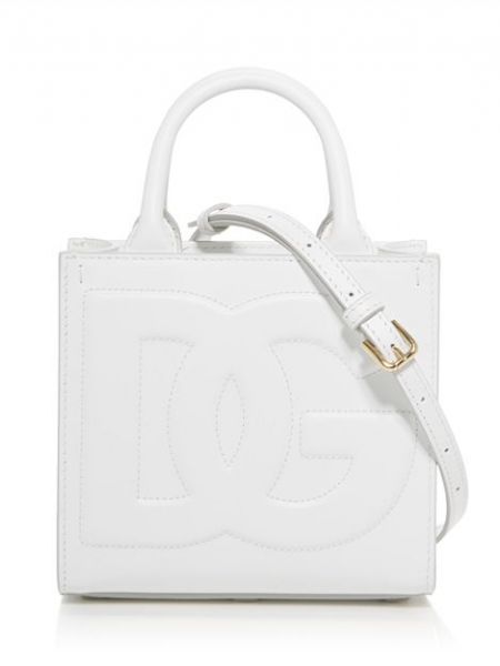 Кожаная сумка через плечо Dolce & Gabbana белая