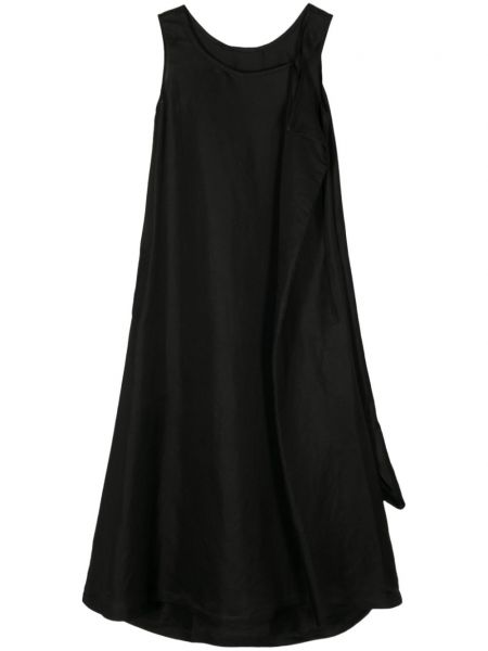 Αμάνικο φόρεμα ντραπέ Yohji Yamamoto μαύρο