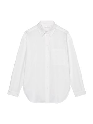 Bluză din bumbac cu croială lejeră clasică Marc O'polo alb