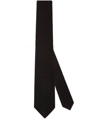 Jedwabny krawat z krepy Gucci czarny