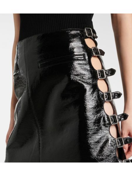 Kožená sukně z imitace kůže Courrèges černé