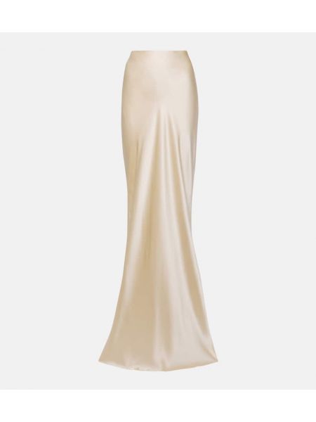 Hedvábné saténové dlouhá sukně The Sei bílé