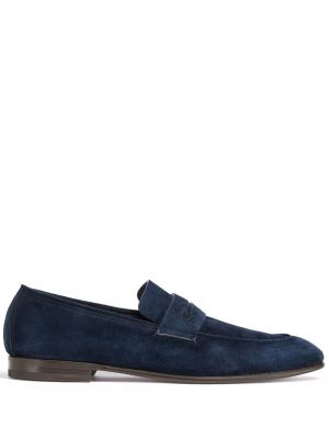 Pantofi loafer din piele de căprioară Zegna albastru