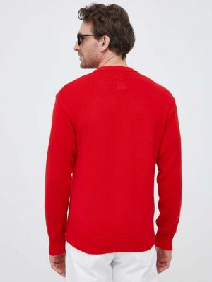Bavlněný svetr United Colors Of Benetton červený