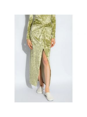 Falda larga de terciopelo‏‏‎ Nanushka verde