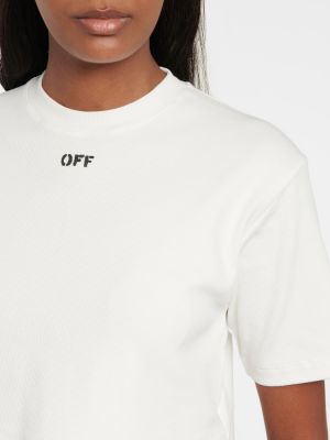 Bombažna majica Off-white bela