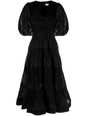 Rochie midi plisată Zimmermann negru
