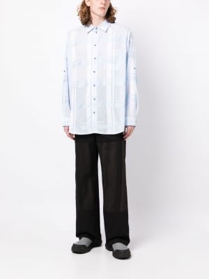 Transparente karierte hemd aus baumwoll Gmbh blau