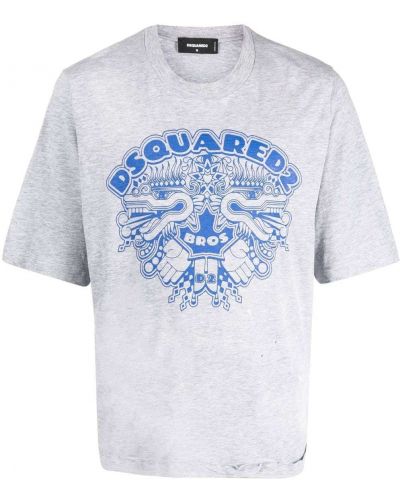 T-shirt con stampa Dsquared2 grigio