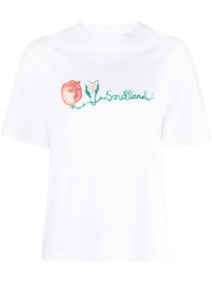 Floral t-skjorte Soulland hvit