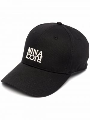 Bomull brodert cap Nina Ricci svart