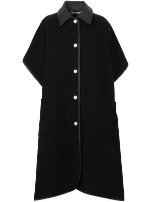 Oboustranný kostkovaný vlněný kabát Burberry černý