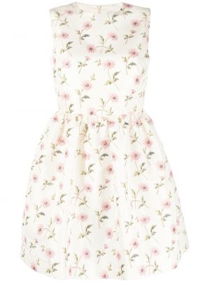 Květinové áčkové šaty bez rukávů na zip Valentino Pre-owned - bílá