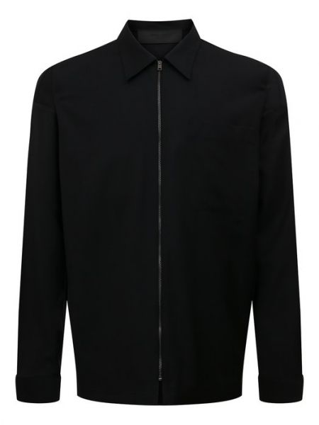 Шерстяная рубашка Prada черная