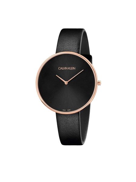 Pολόι από ροζ χρυσό Calvin Klein μαύρο