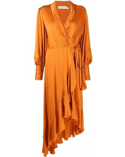 Asymmetrisk dress Zimmermann oransje