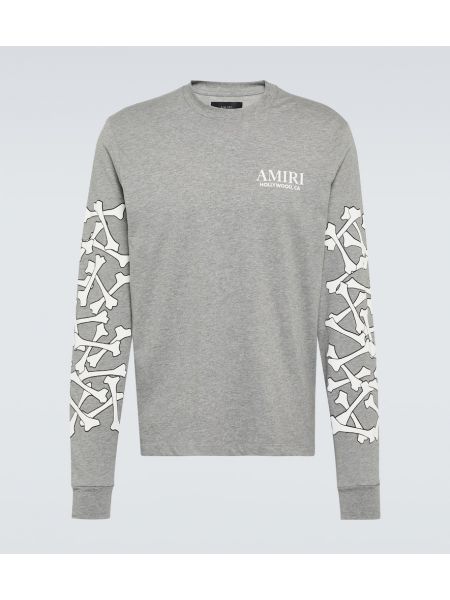 Jersey de algodón con estampado de tela jersey Amiri gris