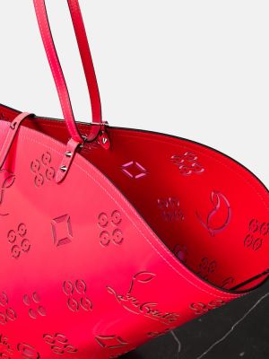 Lakirana usnjena nakupovalna torba Christian Louboutin roza
