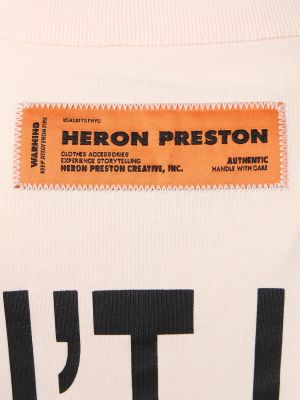 Džerzej bavlnené tričko s potlačou Heron Preston biela