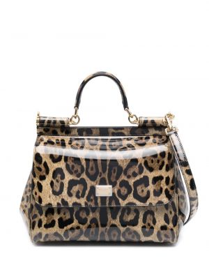 Nákupná taška s potlačou s leopardím vzorom Dolce & Gabbana