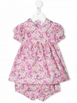 Trykt floral bomull dress for jenter Chiara Ferragni Kids rosa