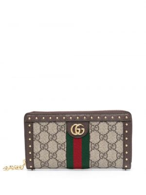 Peňaženka na zips s potlačou Gucci